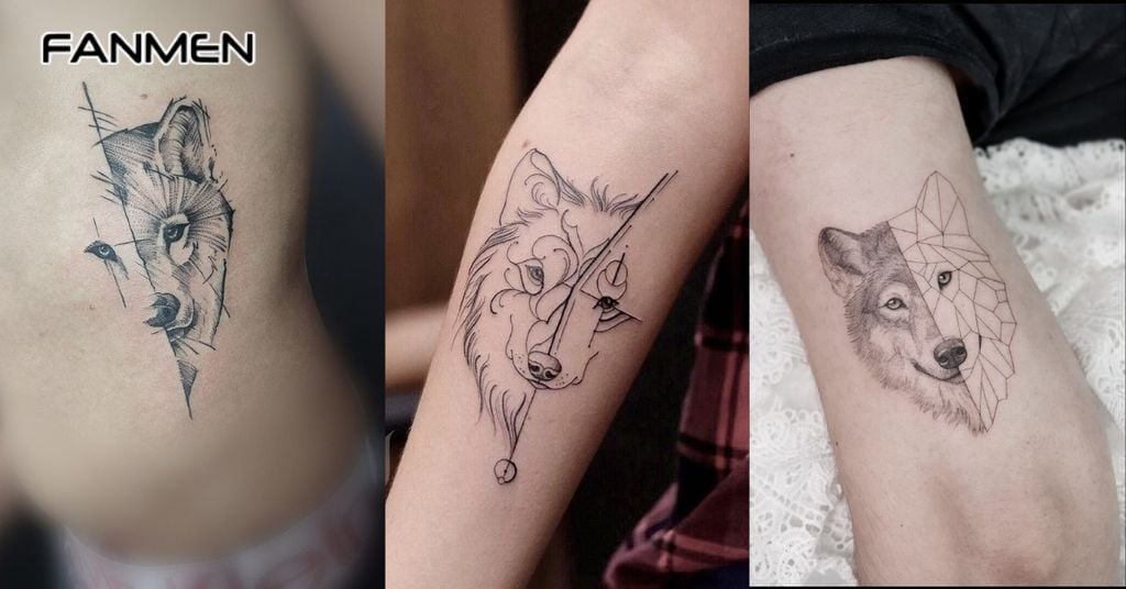 Hình Xăm Sói Geometric 4