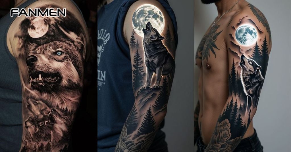 Hình Xăm Sói Realistic