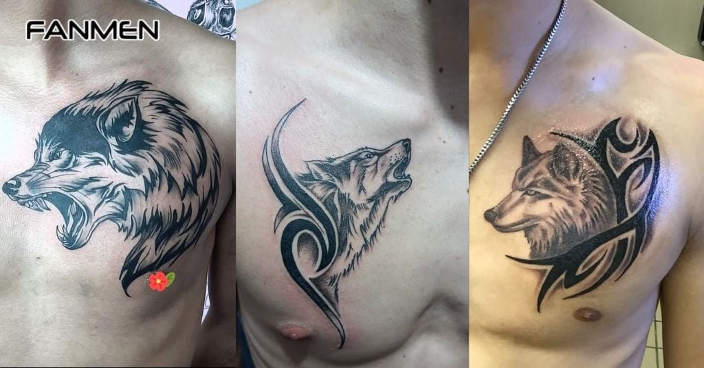Hình xăm sói Tribal 3