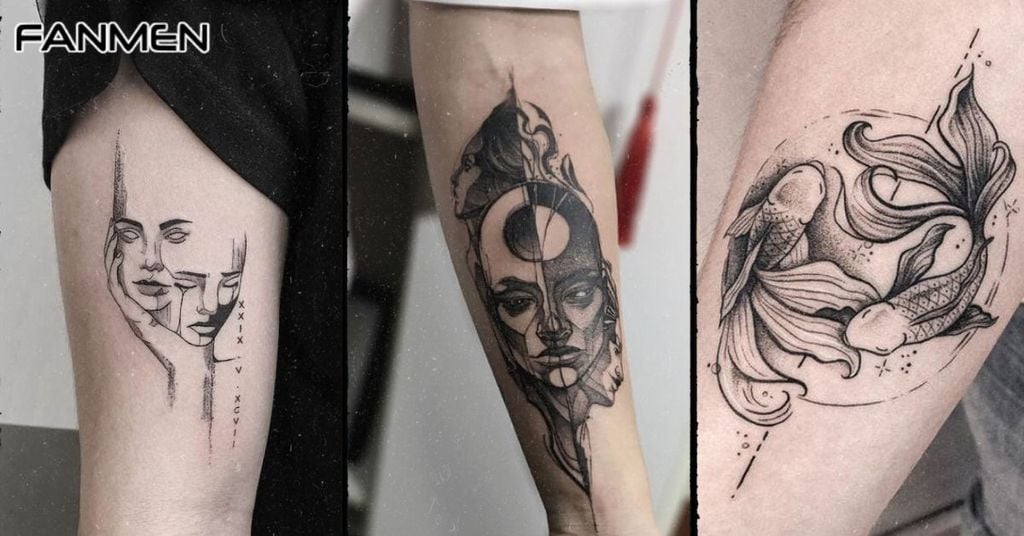 Hình xăm Song Tử nam mẫu 1