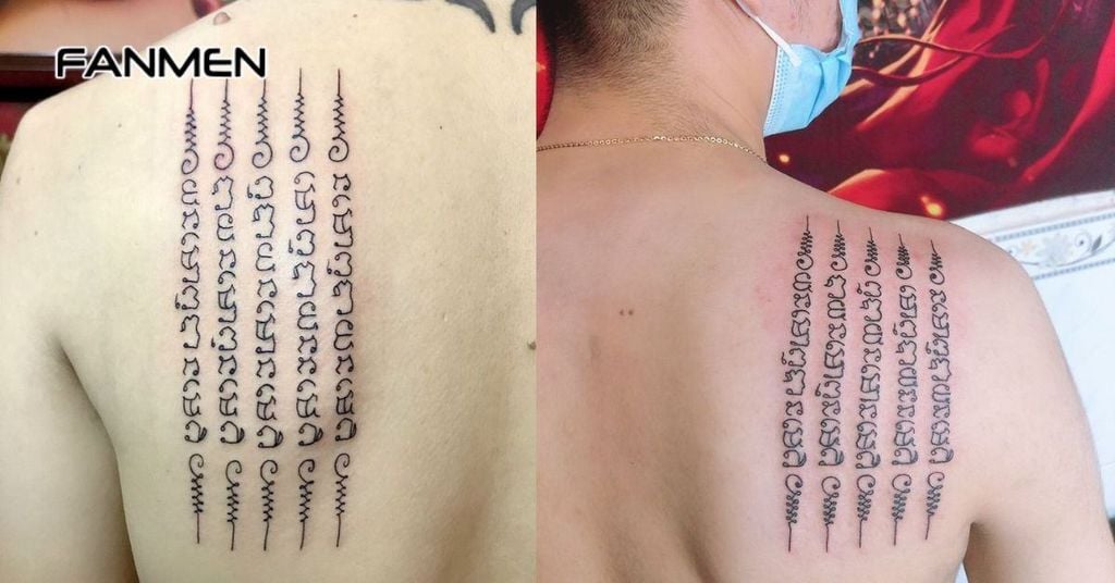 Hình xăm Thái Lan 5 dòng Yant Hah Taew