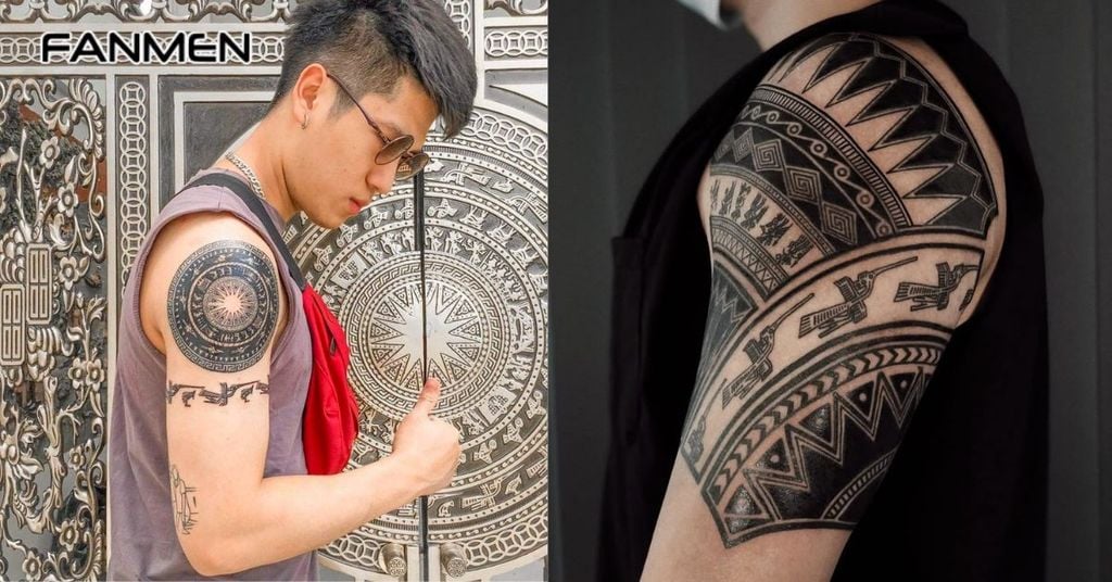 Hình xăm trống đồng Việt Nam ở tay 6