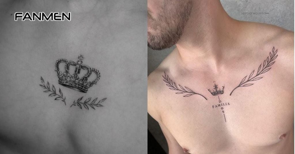 Hình xăm vương miện nam đơn giản