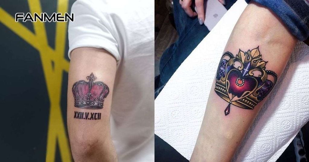 Hình xăm vương miện nam màu