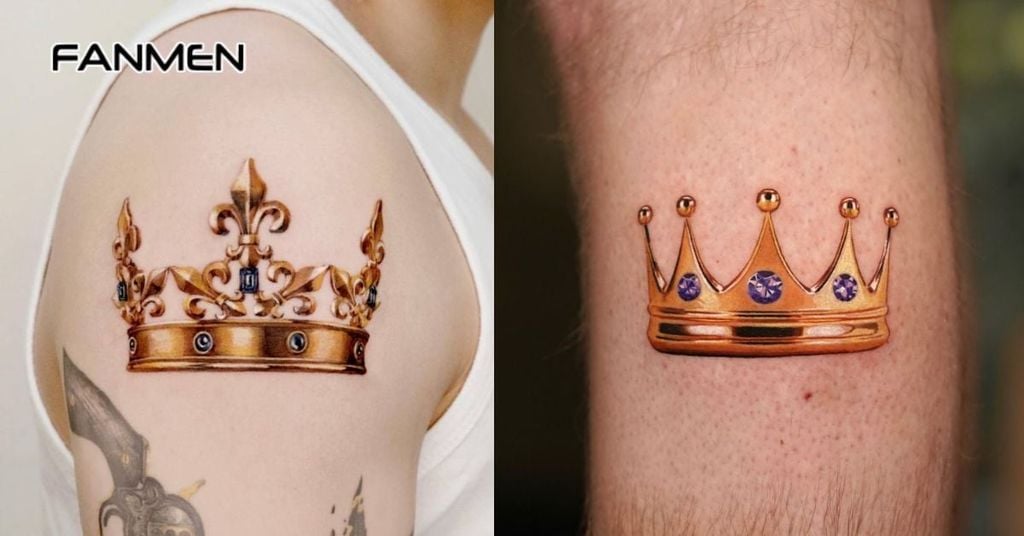 Hình xăm vương miện nam màu