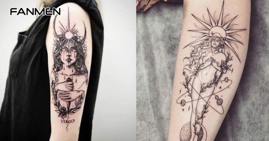 Hình Xăm Xử Nữ Kết Hợp Thiên Nhiên