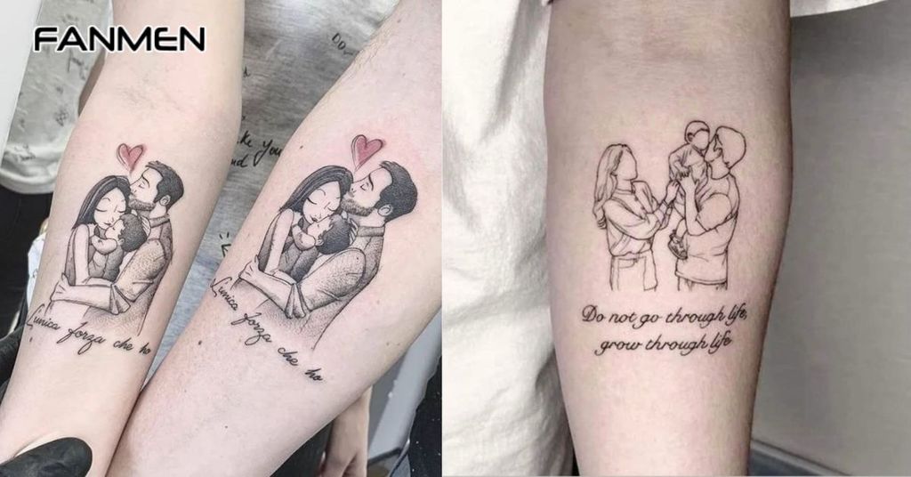 Hình xăm chữ ý nghĩa về gia đình 3