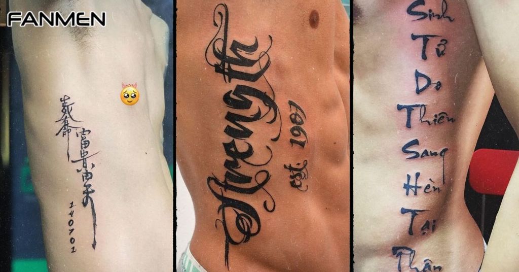 Hình xăm chữ ở sườn đẹp cho nam mẫu 11