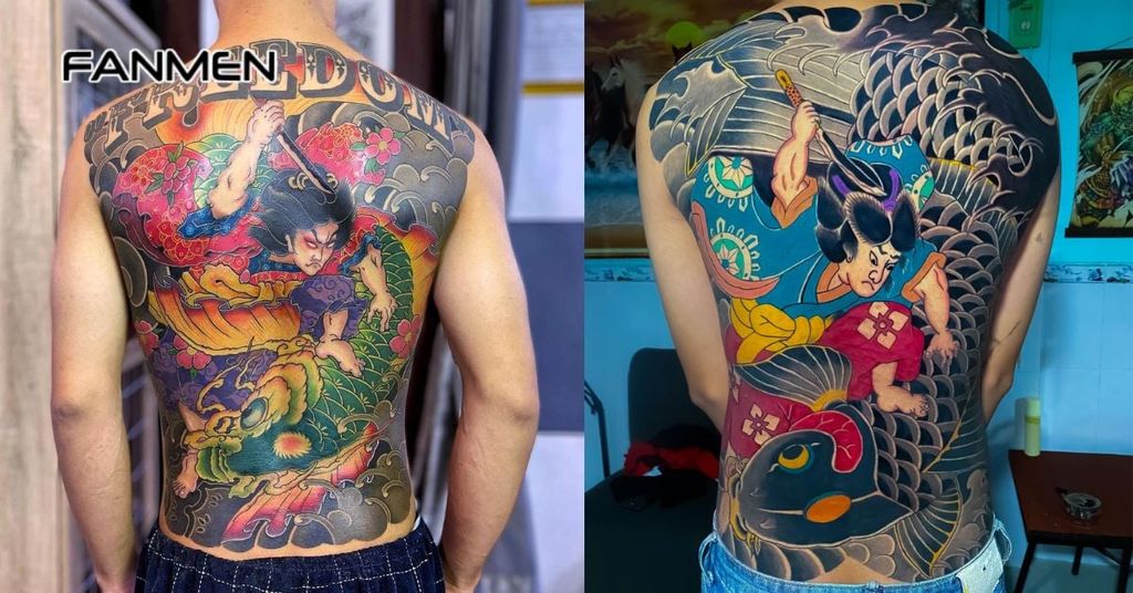 Hình xăm kín lưng phong cách cổ Nhật