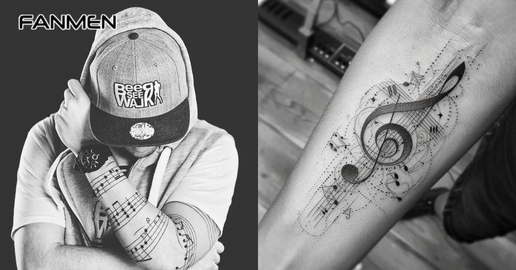 Hình xăm nốt nhạc cho nam mẫu 15
