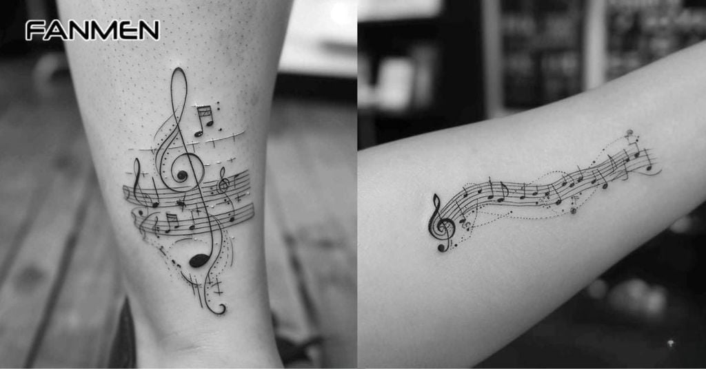 Hình xăm nốt nhạc cho nam mẫu 19