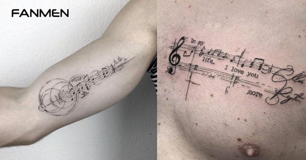 Hình xăm nốt nhạc cho nam mẫu 20