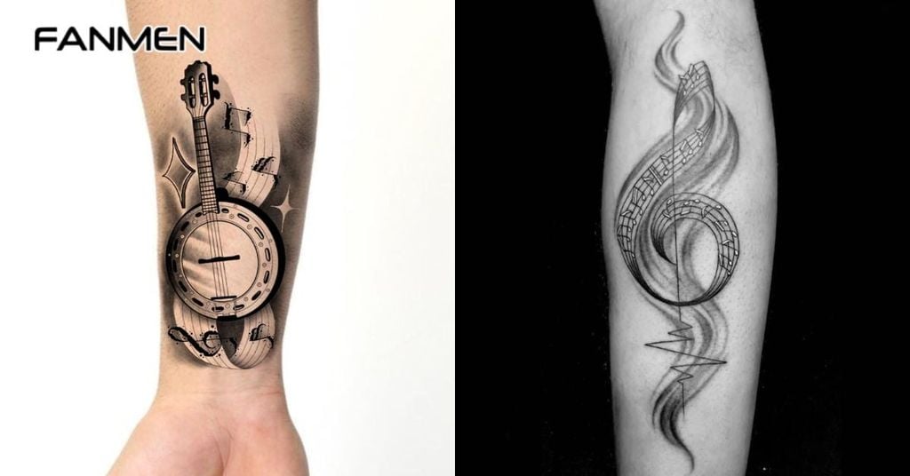 Hình xăm nốt nhạc cho nam mẫu 28