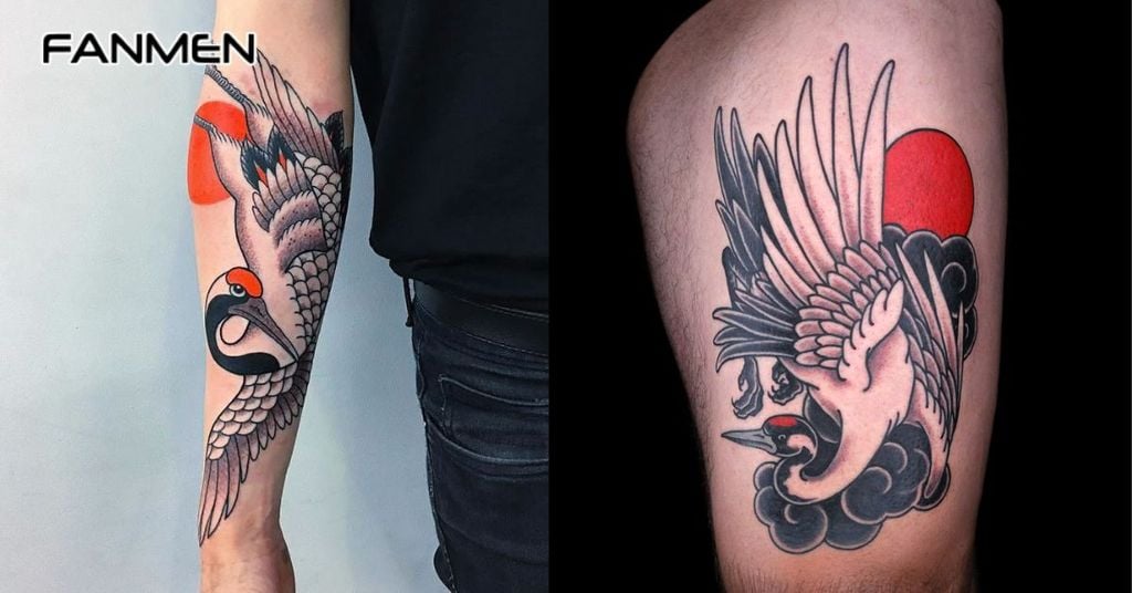 Hình xăm tiên hạc cho nam mẫu 25