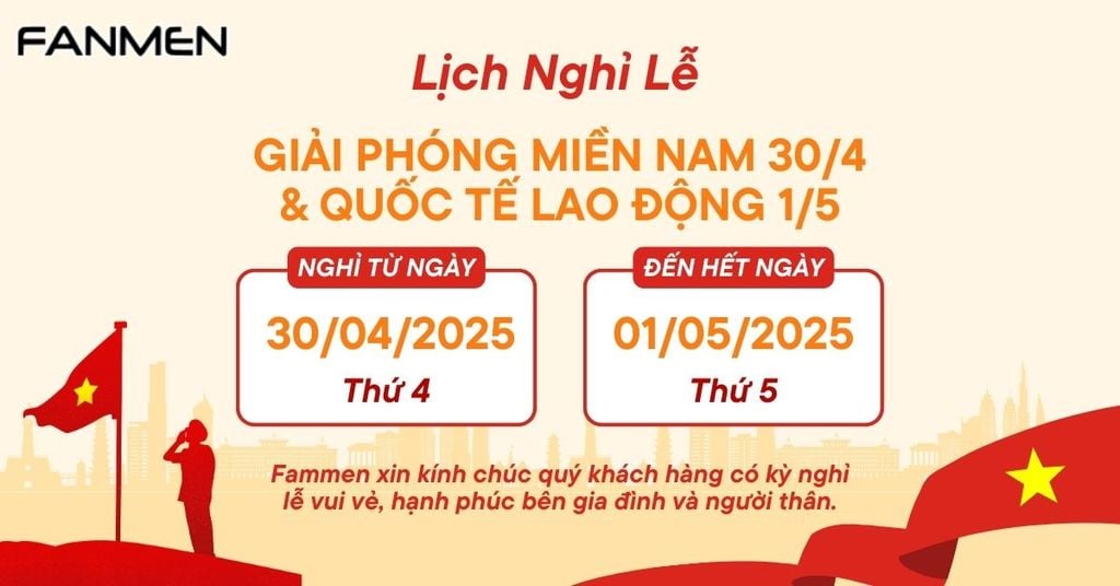 Fanmen thông báo nghỉ lễ 30/4 -1/5 năm 2025
