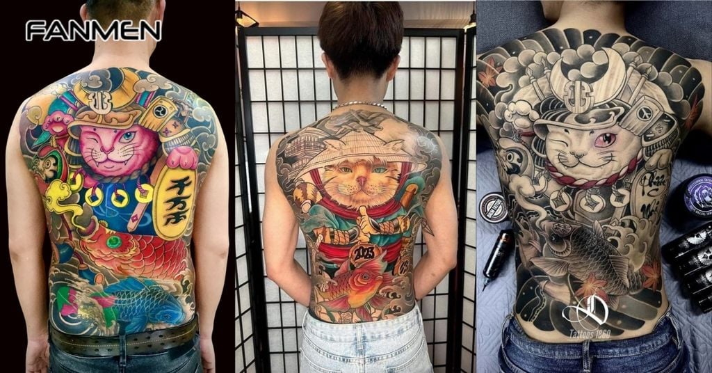 Hình Xăm Mèo Thần Tài Phong Cách Truyền Thống