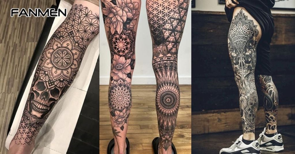 Hình Xăm Full Chân Phong Cách Mandala 2