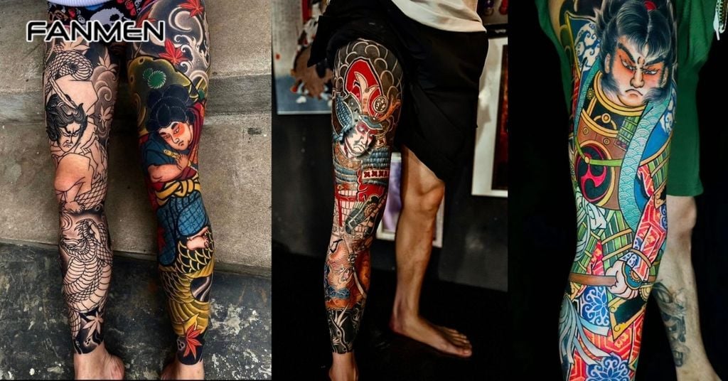 Hình Xăm Full Chân Phong Cách Nhật Cổ 1
