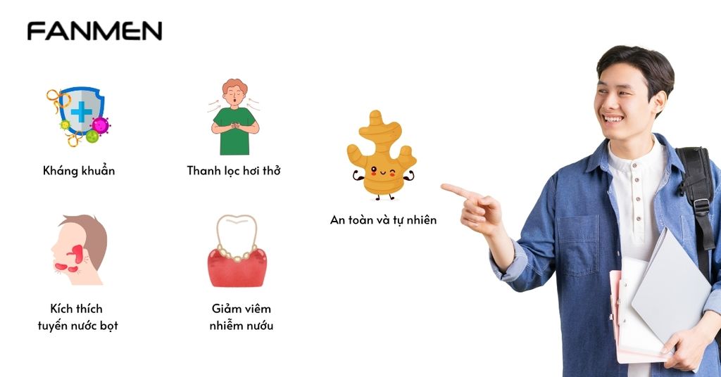 Tác dụng của việc trị hôi miệng bằng gừng