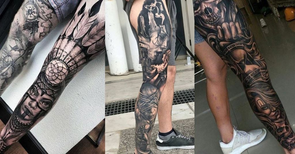 Hình Xăm Full Chân Phong Cách Châu Âu Cổ Điển 5