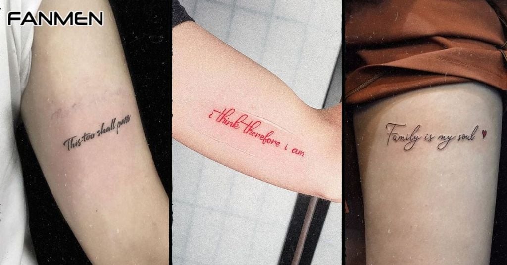 Hình xăm chữ đẹp cho nam ở bắp tay mẫu 12
