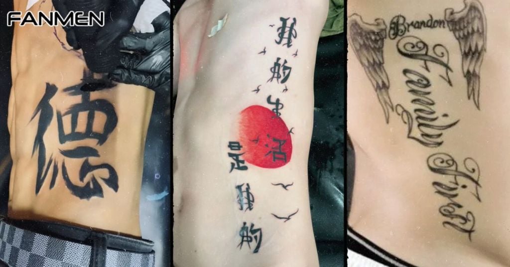 Hình xăm chữ đẹp cho nam ở mạn sườn mẫu 7