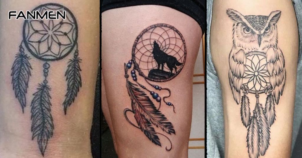 Hình xăm Dreamcatcher cho nam ở chân mẫu 4