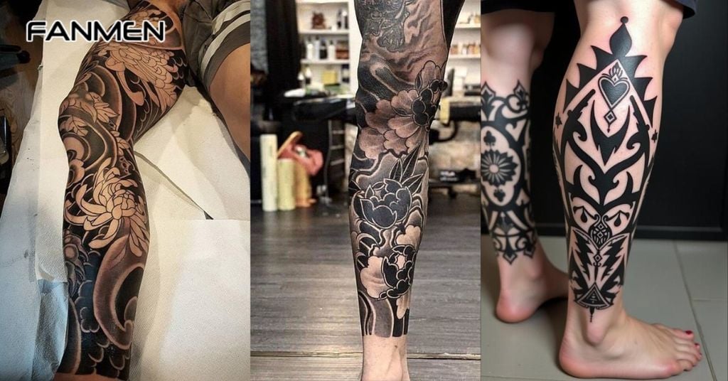 Hình xăm bít chân nam phong cách&nbsp;Blackwork